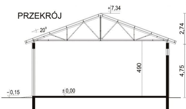 Rzut projektu WB-1082 - Przekrój