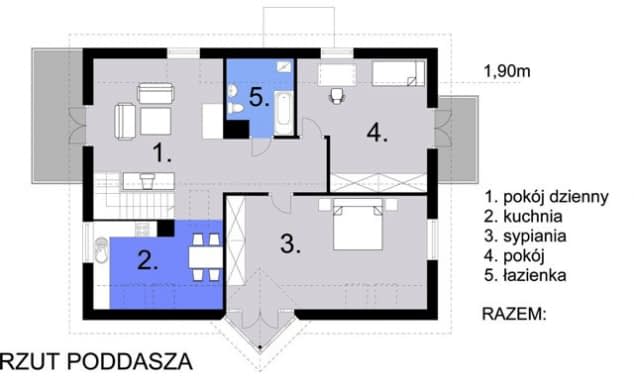 Rzut projektu WB-1032 - Parter