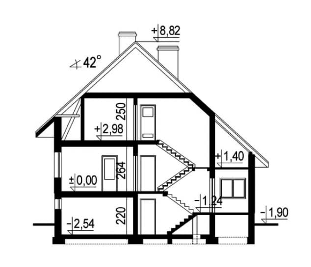 Rzut projektu WB-3300 - Przekrój