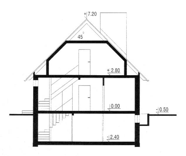 Rzut projektu WB-3306 - Przekrój