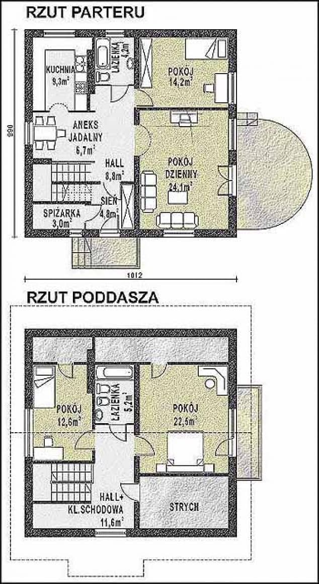 Rzut projektu WB-3310 - Parter