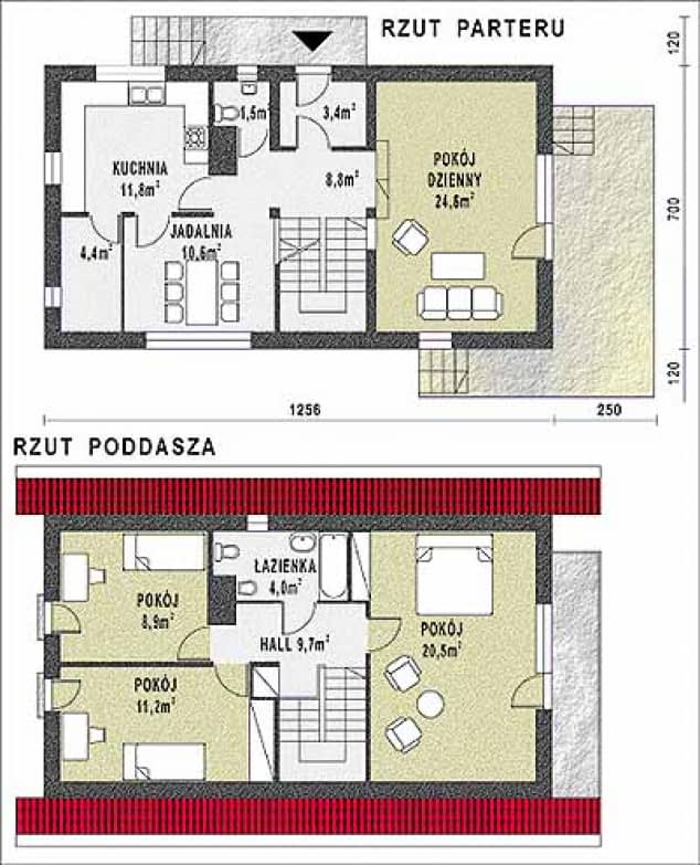 Rzut projektu WB-3340 - Parter