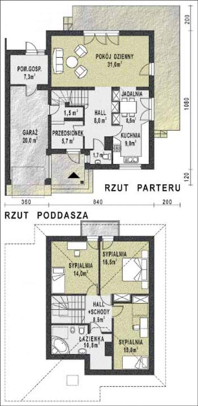 Rzut projektu WB-3347 - Parter