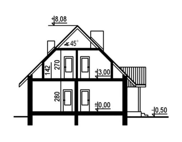 Rzut projektu WB-3361 - Przekrój