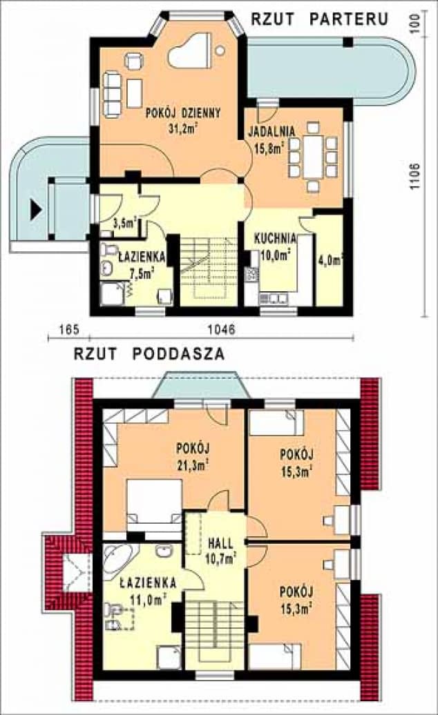 Rzut projektu WB-3369 - Parter