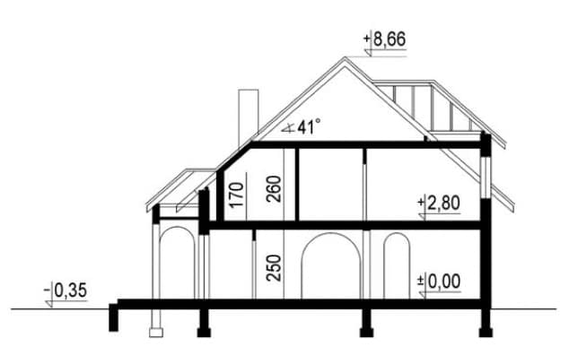Rzut projektu WB-3369 - Przekrój