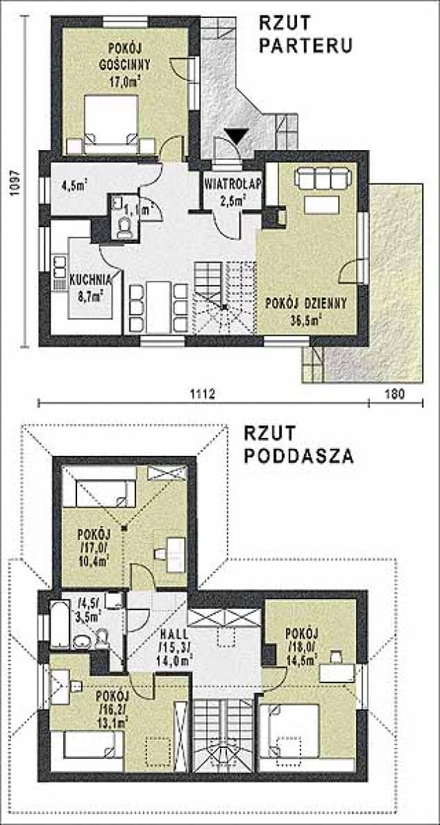 Rzut projektu WB-3371 - Parter