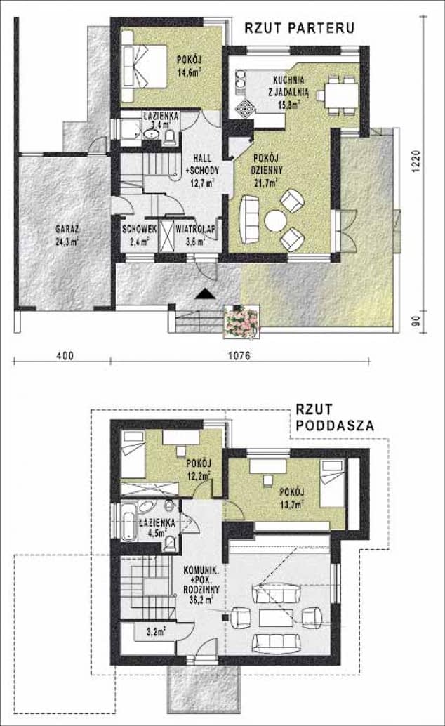 Rzut projektu WB-3377 - Parter