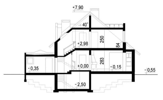 Rzut projektu WB-3377 - Przekrój