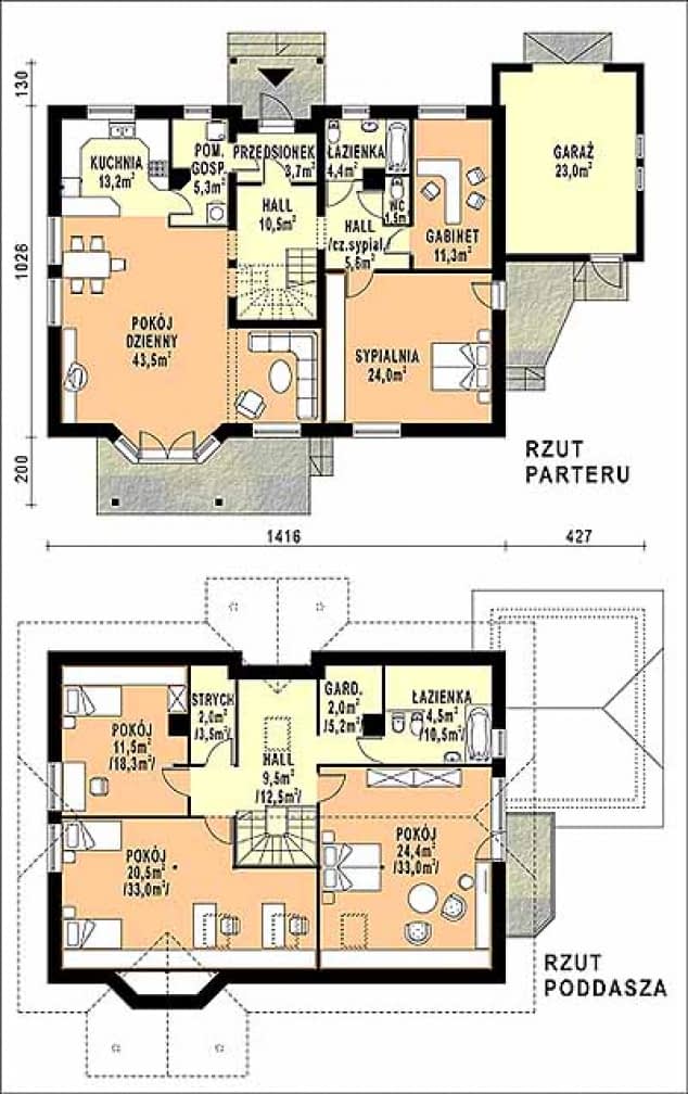 Rzut projektu WB-3379 - Parter