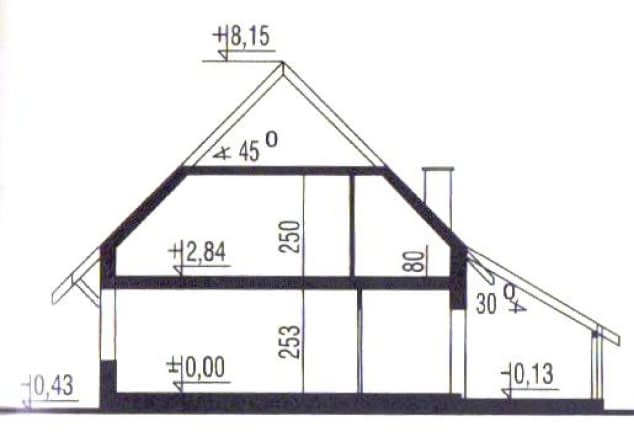 Rzut projektu WB-3381 - Przekrój