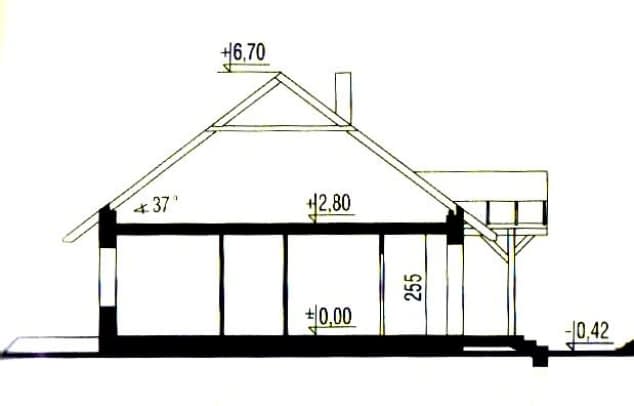 Rzut projektu WB-3393 - Przekrój
