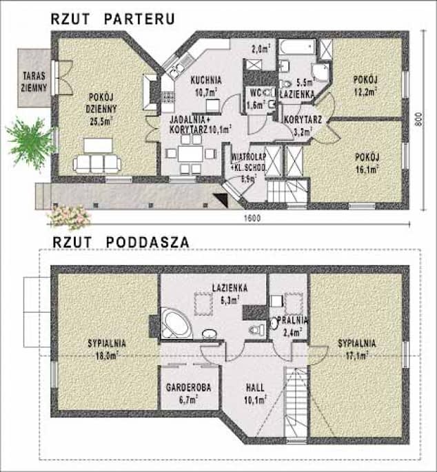 Rzut projektu WB-3395 - Parter