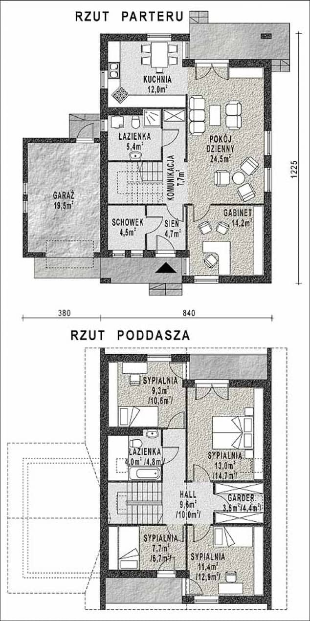 Rzut projektu WB-3403 - Parter