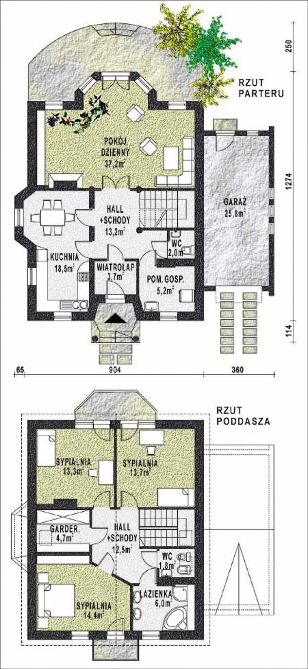 Rzut projektu WB-3406 - Parter