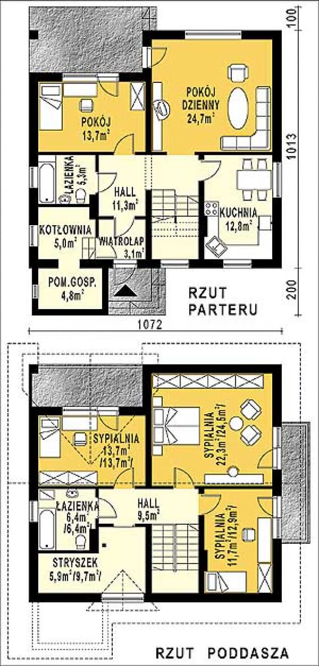 Rzut projektu WB-3425 - Parter