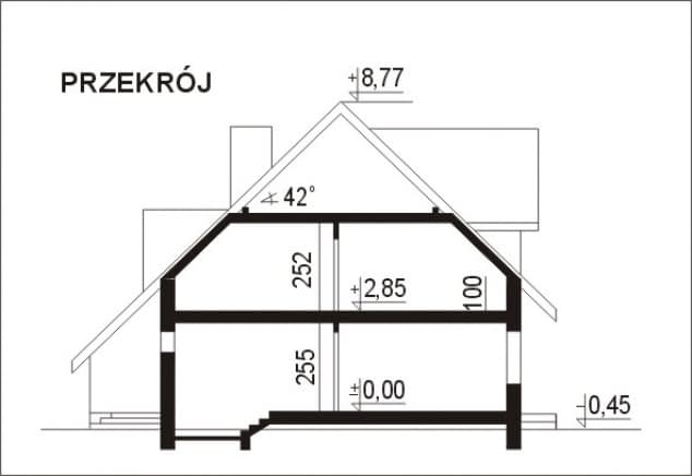 Rzut projektu WB-3425 - Przekrój