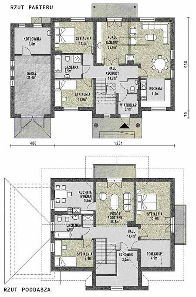 Rzut projektu WB-3428 - Parter