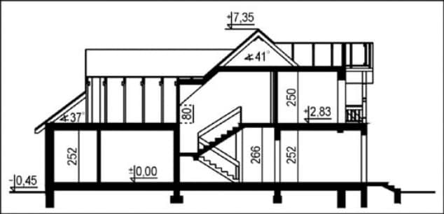 Rzut projektu WB-3450 - Przekrój