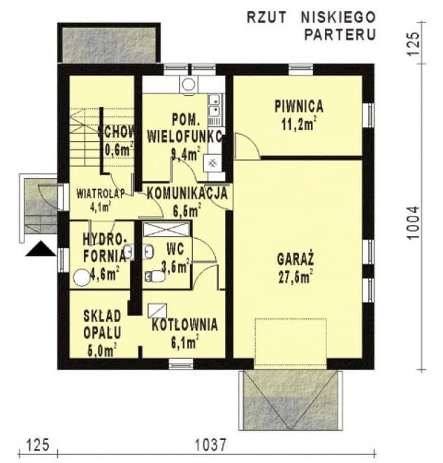 Rzut projektu WB-3452 - Parter