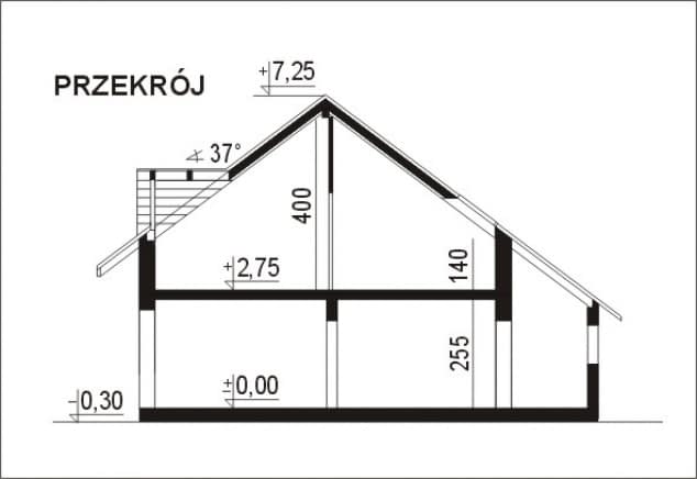 Rzut projektu WB-3453 - Przekrój