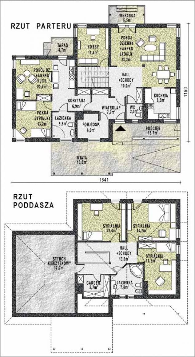 Rzut projektu WB-3455 - Parter
