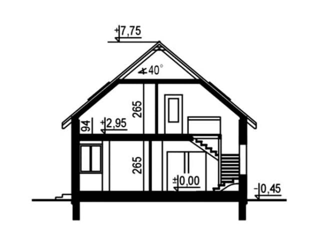 Rzut projektu WB-3459 - Przekrój
