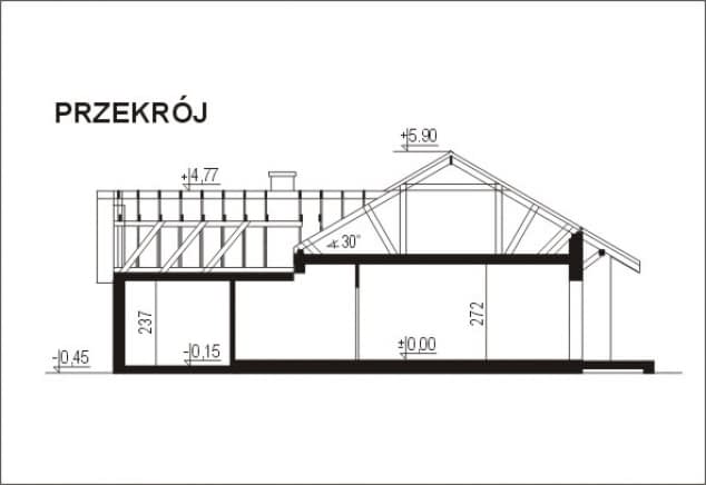 Rzut projektu WB-3461 - Przekrój