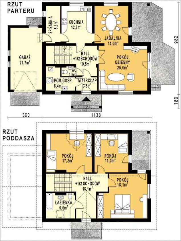 Rzut projektu WB-3465 - Parter