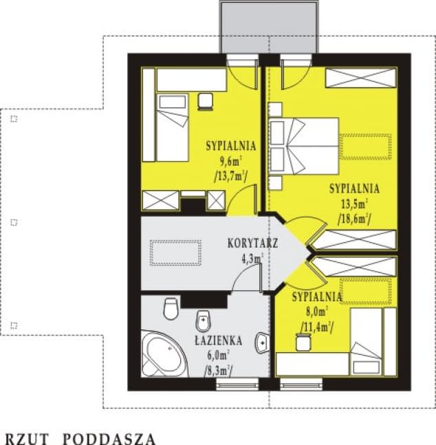 Rzut projektu WB-3466 - Parter