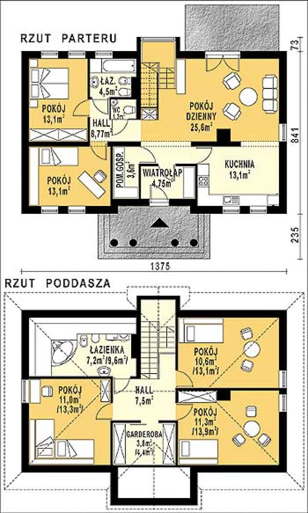 Rzut projektu WB-3469 - Parter