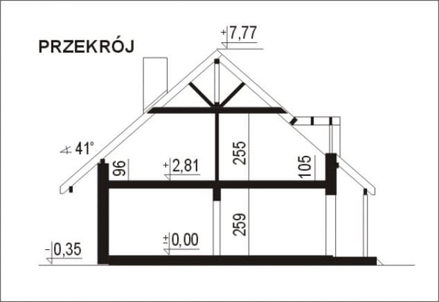 Rzut projektu WB-3471 - Przekrój