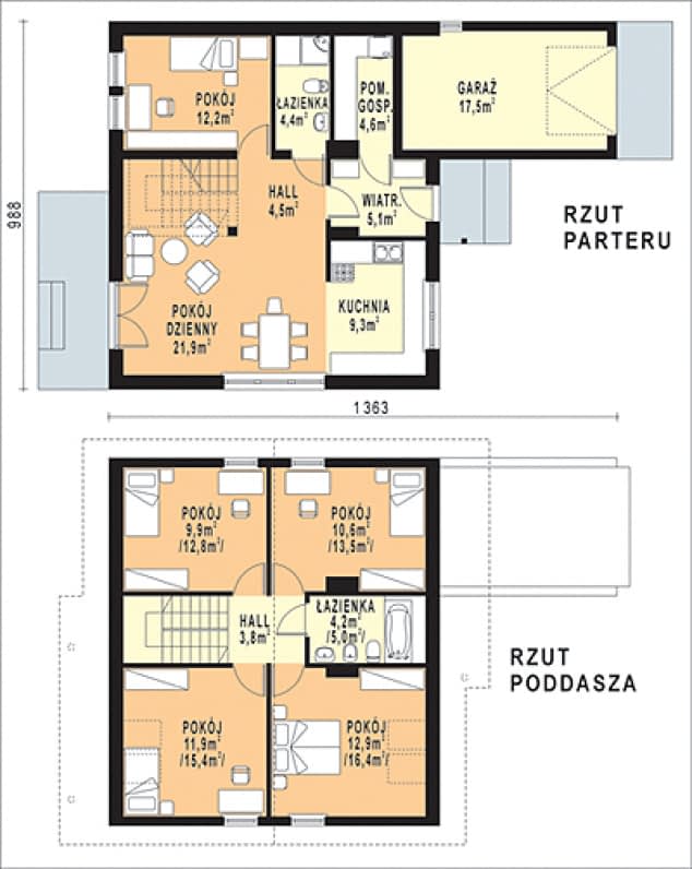 Rzut projektu WB-3474 - Parter