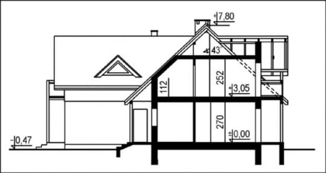 Rzut projektu WB-3475 - Przekrój
