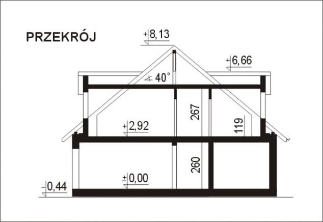 Rzut projektu WB-3476 - Przekrój