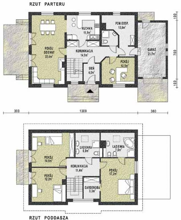 Rzut projektu WB-3479 - Parter
