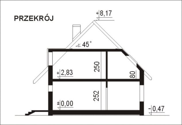 Rzut projektu WB-3479 - Przekrój