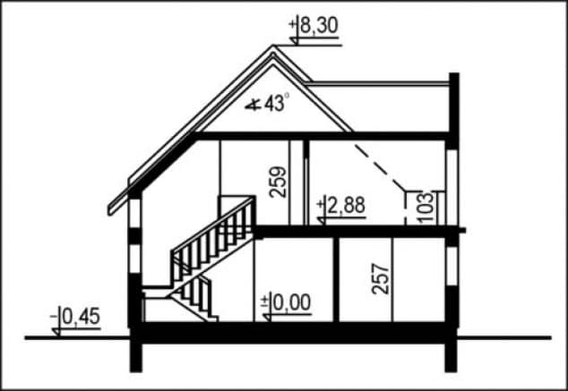 Rzut projektu WB-3480 - Przekrój