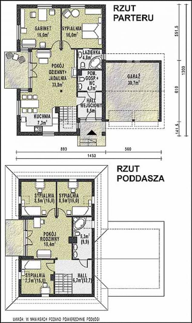 Rzut projektu WB-3903 - Parter