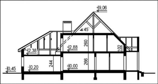 Rzut projektu WB-3904 - Przekrój