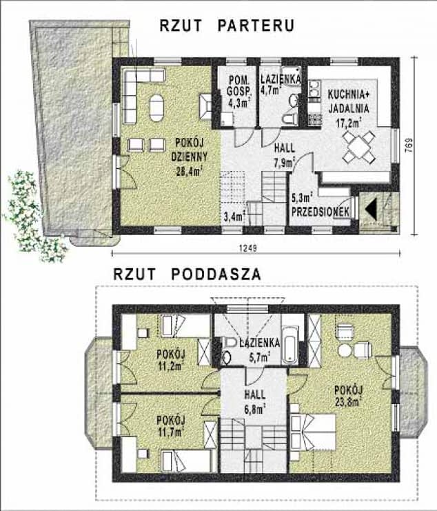 Rzut projektu WB-3906 - Parter