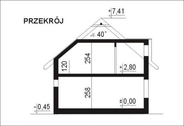 Rzut projektu WB-3906 - Przekrój