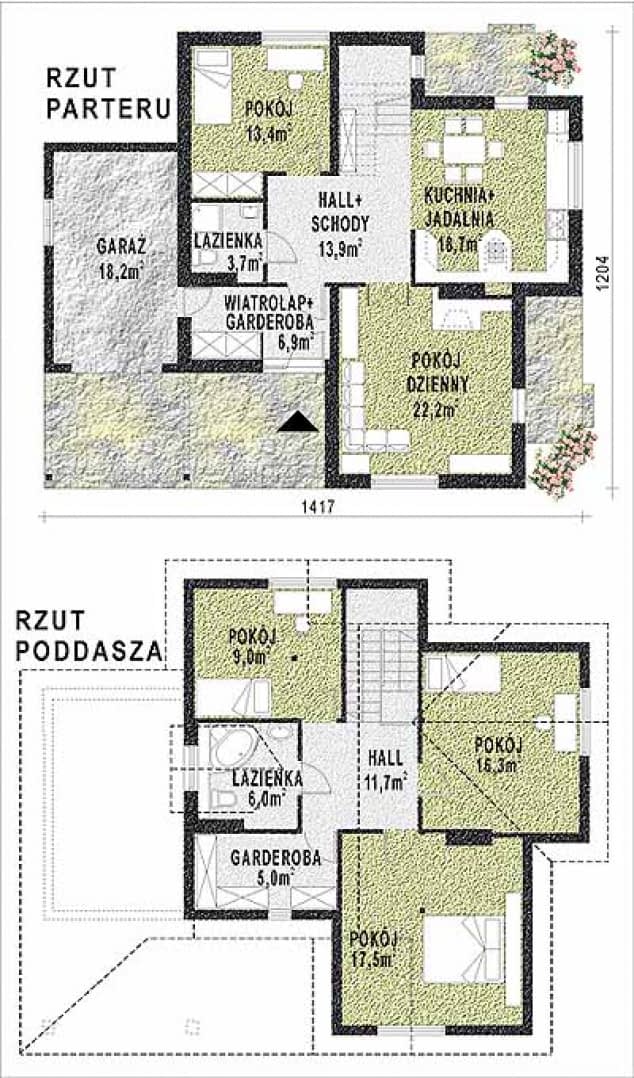 Rzut projektu WB-3909 - Parter