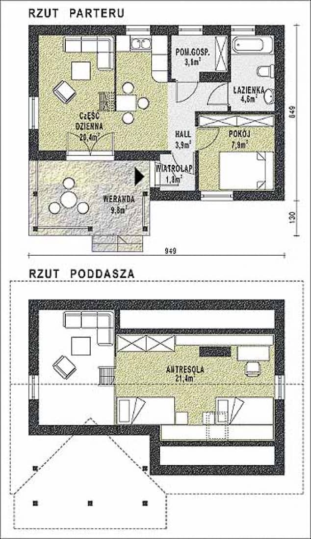 Rzut projektu WB-3912 - Parter
