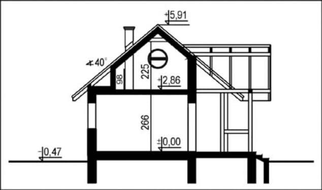 Rzut projektu WB-3912 - Przekrój