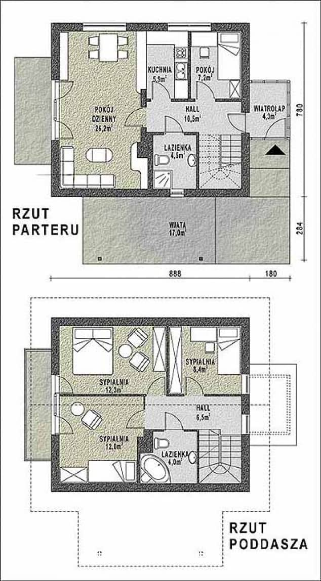 Rzut projektu WB-3915 - Parter