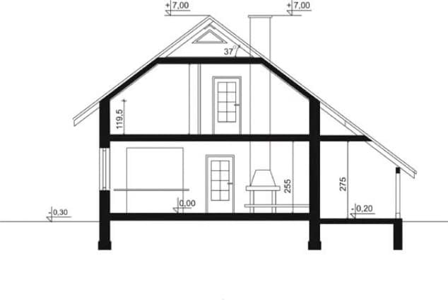 Rzut projektu WB-3915 - Przekrój