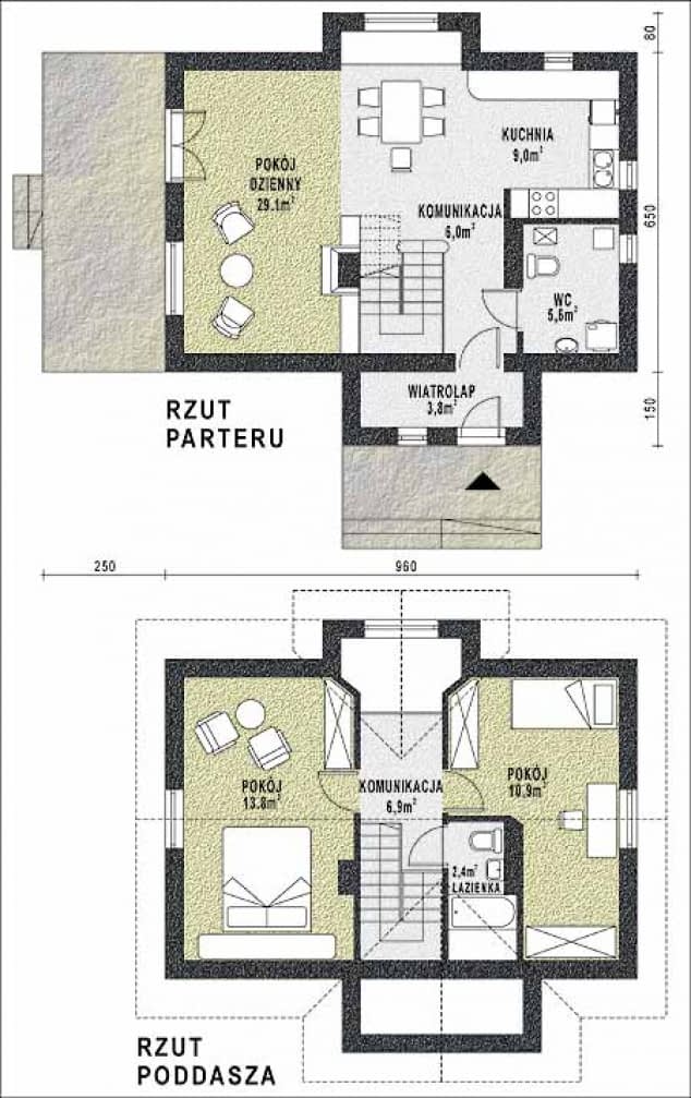 Rzut projektu WB-3918 - Parter