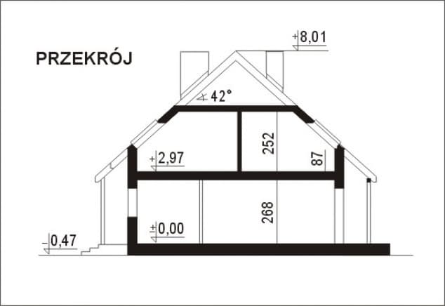 Rzut projektu WB-3922 - Przekrój
