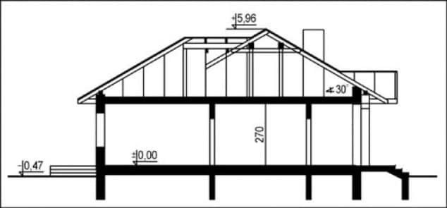 Rzut projektu WB-3928 - Przekrój